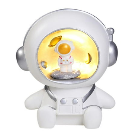

Cartoon Astronaut Piggy Bank Night Light Decoration Desktop Ornament for Kids