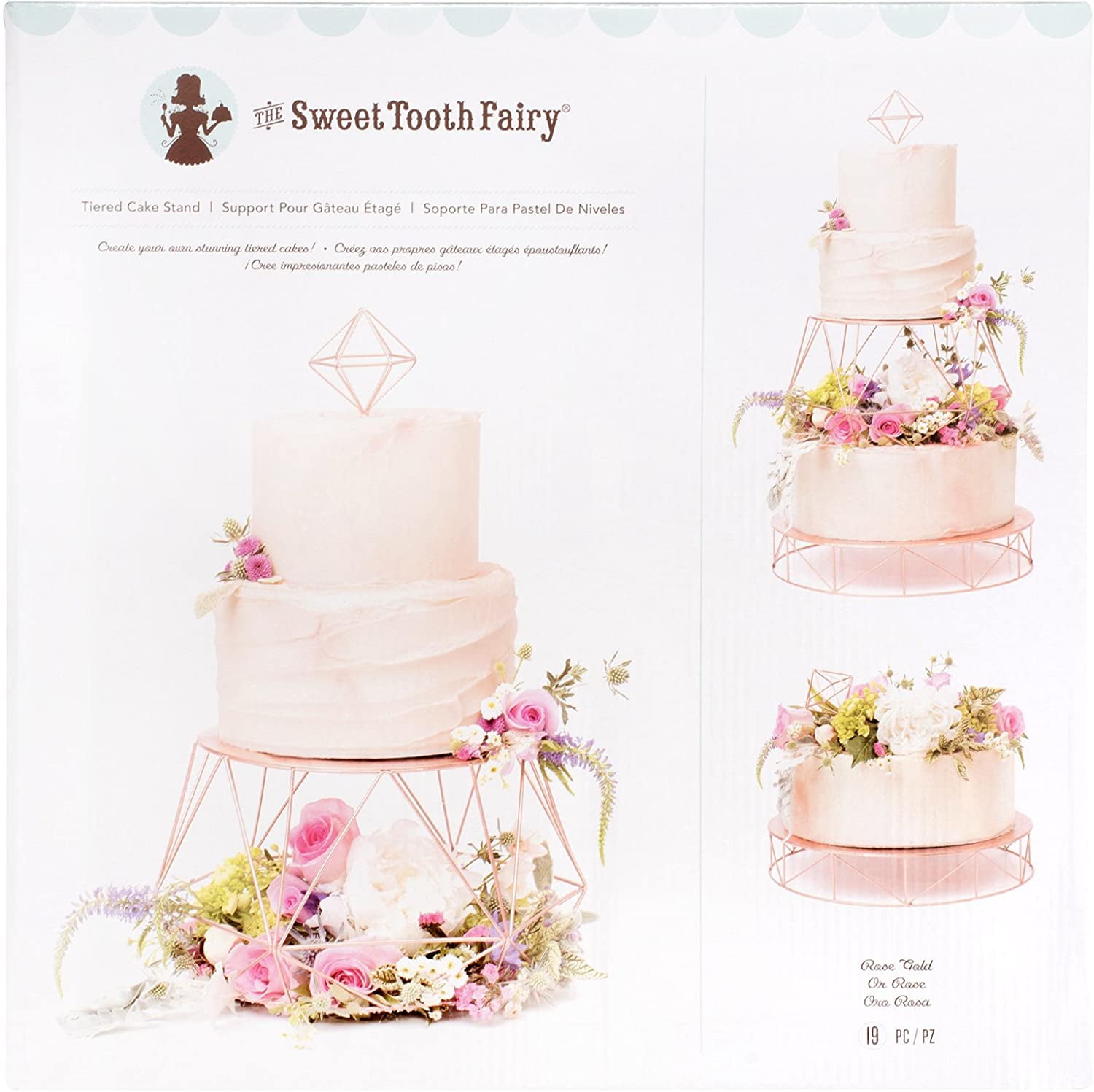 American Crafts 19 Piece Tiered Rose Gold Stand Sweet Tooth Fairy Cake Decorating Create Your Own Stunning Tiered Cakes This Eye Catching Tiered By Brand American Crafts Walmart Com