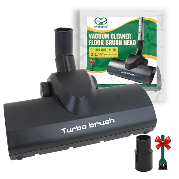EZ SPARES Compatible with Universal Vacuum Cleaner Turbo Floor Brush Head 1 1/4" 32mm Turbo Brush with Longer Wiper Hardwood Floo