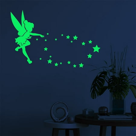 

KUNPENG Glow In The Dark PVC DIY Stickers Luminous Kids Bedroom Nursery Ceiling Wall Green / 29x20cm