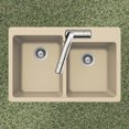 thumbnail image 2 of Houzer Quartztone 33 in Sand Granite Composite Topmount 60/40 Double Bowl Kitchen Sink - M-175 SAND, 2 of 5