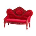 thumbnail image 3 of Sofá de casa de muñecas a escala 1:12, sofá de casa de muñecas, sofá de dos plazas, decoración de madera, escena del hogar, artesanía Rojo oscuro, 3 of 9