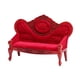 thumbnail image 3 of Sofá para casa de muñecas perfke Vintage 1/12 Rojo oscuro, 3 of 9