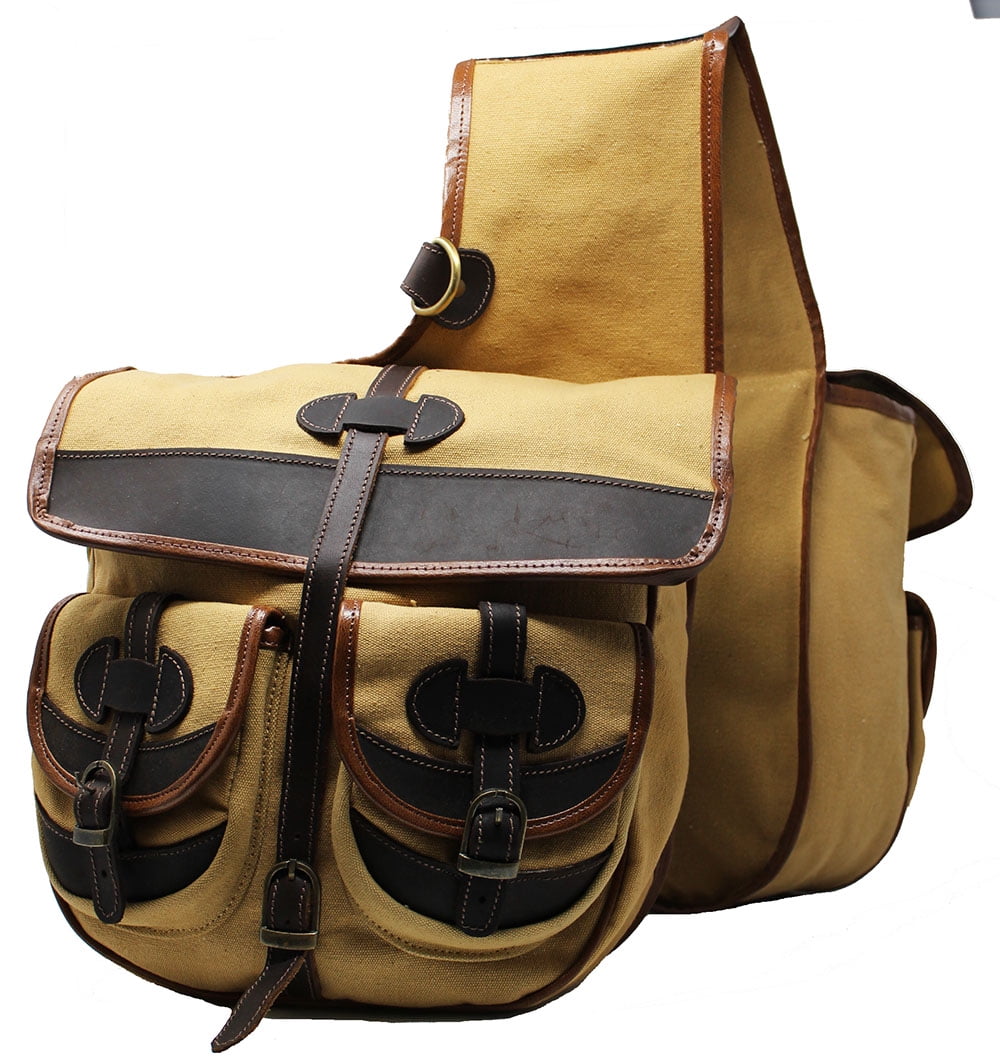 Horse Western Trail Riding Saddle Canvas Cantle Bag Blue 102AA09