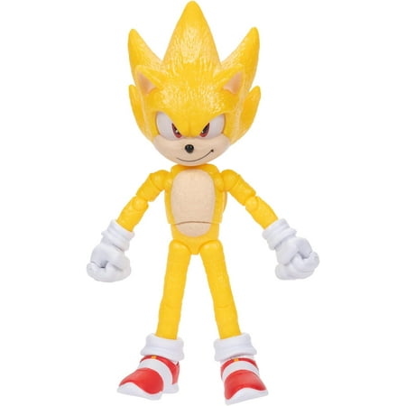 Sonic 3 Movie Action Figures - 5-Inch Super Sonic Collector Toy Figure, Highly Articulated for Boys & Girls - Officially Licensed 3 Movie Product