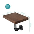 thumbnail image 5 of Navaris Industrial Pipe Shelf Set - 3 Small Wooden Shelves with Black Pipe Brackets - 5.9" x 7.9" Wall-Mounted Wood Shelving - Size S, Dark Brown, 5 of 6