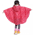 thumbnail image 3 of Kids Rain Poncho Hooded Jacket Rain Coat, Pink Star, S, 3 of 5