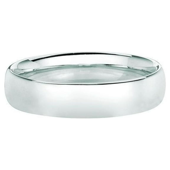 14k White Gold 4.0mm Shiny Comfort Fit - 1.6 Grams - Size 7 Wedding Band Ring