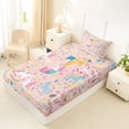 thumbnail image 4 of Castle Fairy Unicorn Letter T Twin Sheet Sets 3pcs for Kids,Kawaii Animal Bedding, 4 of 6