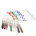 thumbnail image 5 of K-KED 10pcs Mixed Natural Stone Pendulum Pendants Tower Prism Wand Energy Reiki Amulet, 5 of 9
