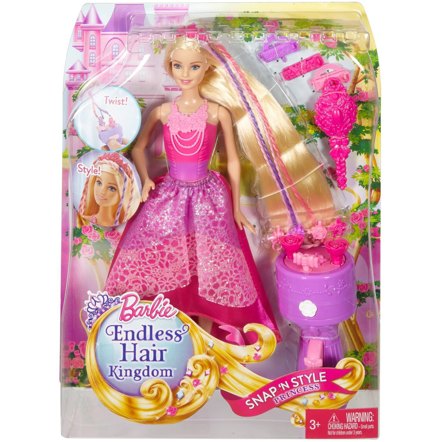 Barbie Endless Hair Kingdom Snap 'N Style Princess Doll - Walmart.com