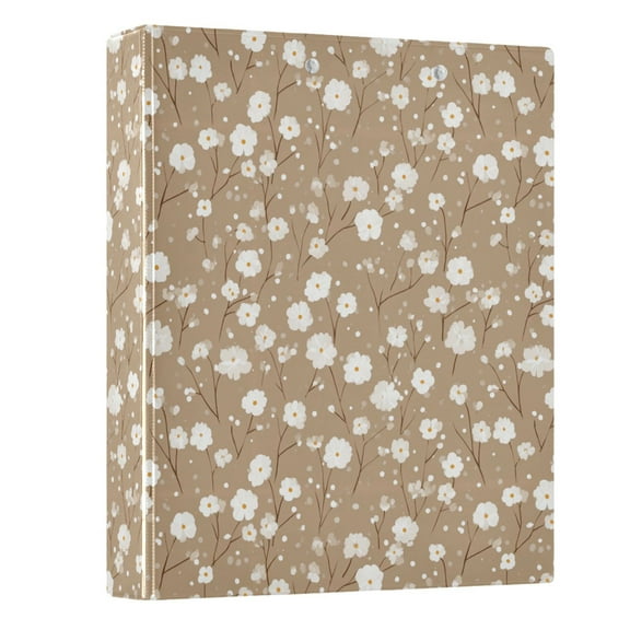 Three Ring Binder Flowers and White Spots 1.5 Inch Round Binder D-Rings for Office Supplies and More