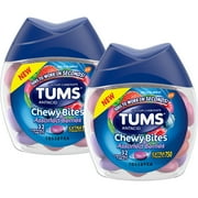 (2 pack) (2 Pack) TUMS Chewy Bites Assorted Berries Antacid, Hard Shell Chews for Heartburn Relief, 32 Antacid Chews