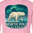 thumbnail image 4 of Inktastic North Pole Alaska Polar Bear Aurora Long Sleeve Youth T-Shirt, 4 of 5