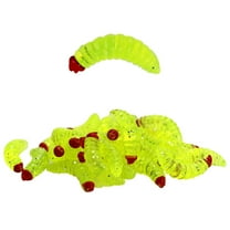 BE-TOOL 50PCS Soft Plastic Earthworm Lures Worm Fishing Bait for Saltwater and Freshwater (Yellow)