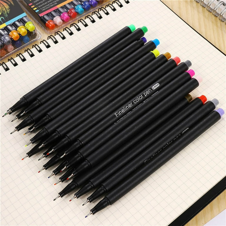 Fineliner Pen, Color Pen Set, 24 Colored Pens, 0.38mm Fine Tip Drawing Pens  Porous Fine Point Writing Pens Fine Line Marker Pens Planner Pens for  Journal Planner Note Taking (24 Colors) 