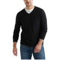 thumbnail image 1 of Lucky Brand Men’s Textured V-Neck Sweater (Black, Small), 1 of 2