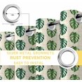 thumbnail image 4 of Tropical Leaf Blackout Curtains for Bedroom, Boho Green Monstera Palm Leaves Botanical Beige Thermal Insulated Kitchen Drapes with Grommets, Light Blocking Window Treatment, 2 Panels 52" x 84", 4 of 7