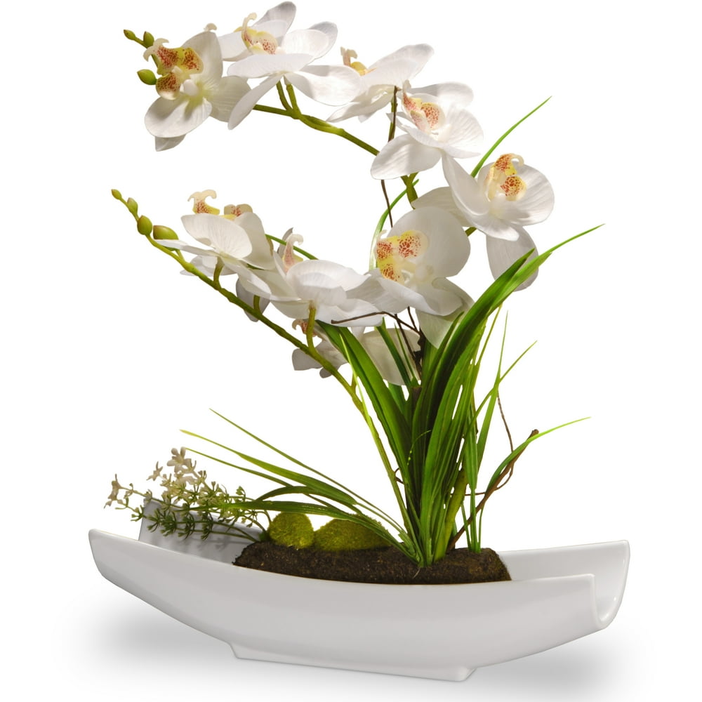 National Tree Artificial 13" White Orchid Flowers