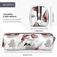 thumbnail image 3 of Pofeuu Koi Fish Print Leather Pencil Case, Leather Pencil Pouch Large Capacity, Big Pencil Pouch with Zipper Vintage Pen Bag Fountain Pen Holder, 3 of 7