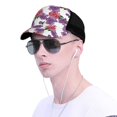 thumbnail image 4 of Picia Peonies Pattern Trucker Hat,Baseball Cap,Sun Protection Cap,Stylish Headwear,Leisure Cap,Outdoor Sports Cap, 4 of 7