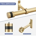 thumbnail image 5 of 1Inch Diameter Single Curtain Rods with Decorative Finials 72-144inch, Warm Gold, 5 of 7
