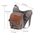 thumbnail image 2 of Mens Vintage Canvas Shoulder Messenger Bag Chest Leather Patchwork Messenger Bag(255GREY), 2 of 5