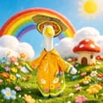 thumbnail image 6 of Bcylexb Rainy Day Goose Outfits with Umbrella, Yellow Waterproof Raincoat & Hooded Hat with Frog Floral Print for Outdoor Garden Patio Porch Decor, 6 of 6