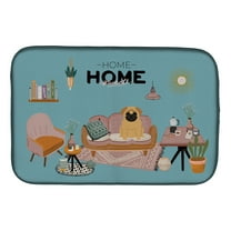 Brown Pug Sweet Home Dish Drying Mat