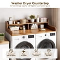 thumbnail image 3 of 54" Washer Dryer Countertop with 2-Tier Shelf & 2 Drawers, Wooden Laundry Countertop with Non-Slip Pad and Guard Rails Washer and Dryer Topper for Laundry Room Organization and Storage, 3 of 8