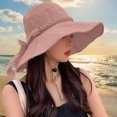 thumbnail image 2 of SAWOBUUN Sun Hat for Women Wide Brim UV Protection Fishing Hats Bow Chin Strap Packable Travel Outdoor Bucket Hat, 2 of 7