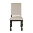 thumbnail image 6 of Side Chairs 2pc Set Grayish Brown Finish Wood Frame Fabric Upholstery Nailhead Trim Dining Furniture, 6 of 6