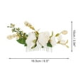 thumbnail image 2 of Unique Bargains 1 Pc Women's Durable Simulated Flowers Hair Clip Comb for Parties White Polyester Fabric Iron, 2 of 4