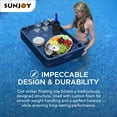 thumbnail image 6 of Floating Pool Tray Floating Serving Tray Table & Bar - Pool Floats for Adults, Spas, & Pool Parties - Floating Tray for Pool Serving Drinks, Sunjoy Floating Brunch 36x24'' Food on The Water -Navy, 6 of 9