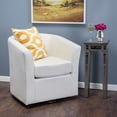 thumbnail image 1 of Chaise Club Pivotante en Simili Cuir Souta, Ivoire, 1 of 6
