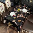 thumbnail image 2 of Brown Mushroom Leaf Black Pattern Rectangle Tablecloth 60"x102",Waterproof Polyester Rectangle Table Cloth, Wipeable Spillproof Polyester Tablecloth for Dining, Camping, Indoor and Outdoor, 2 of 6