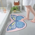 thumbnail image 4 of Btomtd 15.74' x 23.62' Butterfly Bath Rug Diatom Floor Mat Kitchen Cover Secure Grip Bathroom Living Room Carpet Decor, Blue, 4 of 6