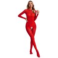 thumbnail image 4 of Body de lencería transparente para mujer, mono de manga larga con espalda abierta y sin entrepierna, medias de seda brillantes al óleo, ropa interior para discoteca, 4 of 5