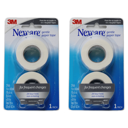 Nexcare Gentle Paper First Aid Tape, 1 in x 10 yds 1" x 360" Rolls