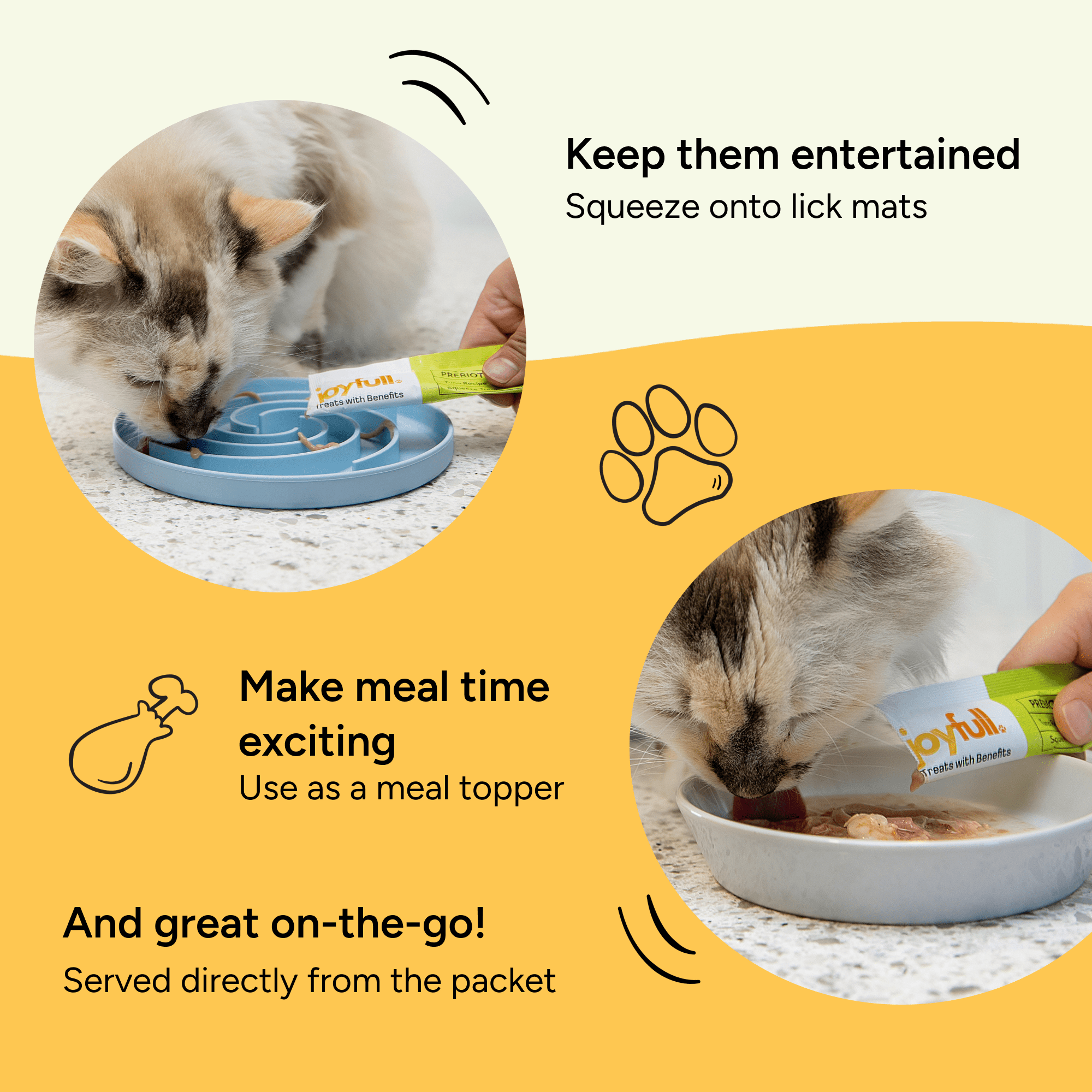 Joyfull Lickable Cat Treats with Prebiotics – Wild-Caught Tuna – Supports Digestive Health – 24 Tubes (0.5 oz Each)