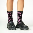 thumbnail image 4 of Kdxio Breast Cancer Awareness Print Children's Socks for Daily Wear and Sports Use Colorblock Mid-Calf Design Breathable Material, 4 of 5