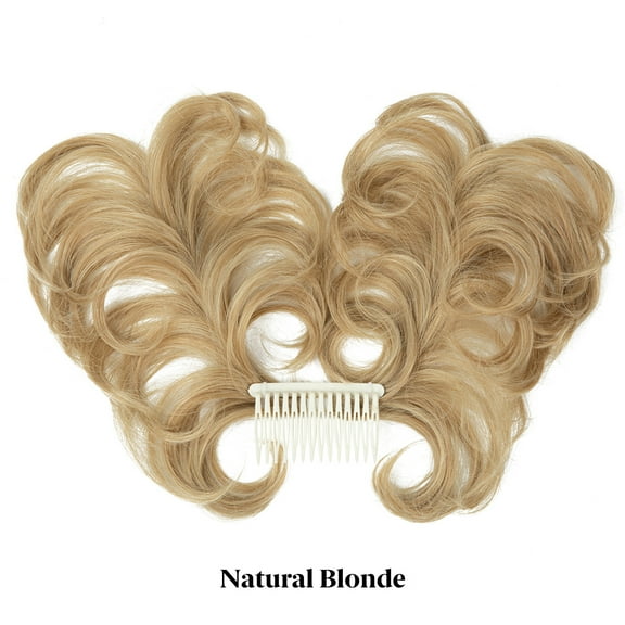 Namzi Messy Bun Hair Piece Side Comb Clip in Hair Bun Hairpiece for Women Short Natural Straight Versatile Adjustable Styles Easy Hair pieces ，Natural Blonde