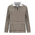 thumbnail image 5 of Timoontee Men's Quarter Zipper Sweatshirts Loose Long Sleeve Zebra Striped Print Pullover Tops Fall Winter Thermal Warm Sweatshirts Casual Stand Up Collar Tops Brown M, 5 of 5