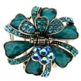thumbnail image 3 of Pinza para el pelo con flores de cristal, tocado vintage con diamantes de imitación para mujeres y niñas. Azul, 3 of 8