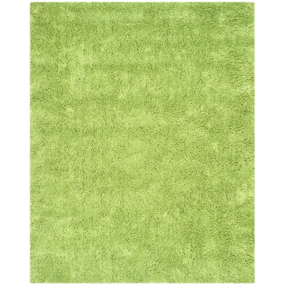 SAFAVIEH Glen Solid Plush Shag Area Rug, Lime, 6' x 9'