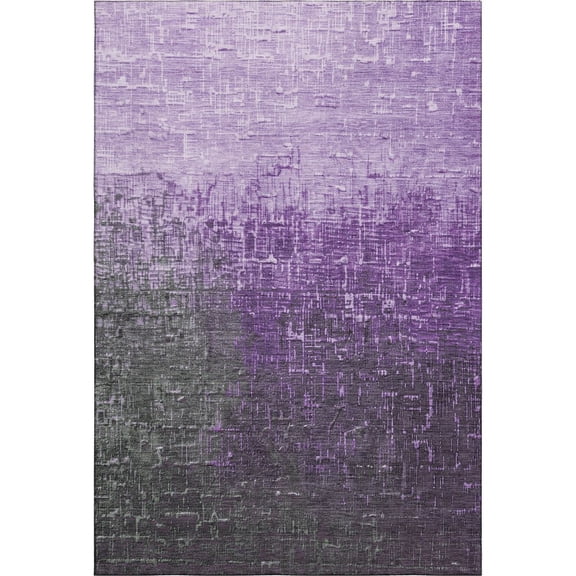 Addison Rugs Mayfield Premium Machine Washable Transitional Ombre Purple Rectangle Rug, 9' x 12'