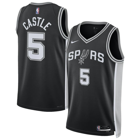 Unisex Nike Stephon Castle Black San Antonio Spurs Swingman Jersey - Icon Edition