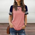 thumbnail image 2 of Gerichy Womens Summer Tops, Summer Short Sleeve Tops for Women Color Block Casual Tunic Crew Neck Striped T Shirts Women Tops, 2 of 6