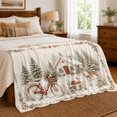 thumbnail image 6 of Winter Cottage Snowy Scene Holiday, Festive Holiday Scene, Warm Flannel Blanket for Cabin and Lodge with Detailed Artwork, Art Lovers Housewarming Gift, Festive Home Decor, 6 of 7