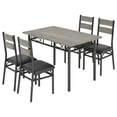 thumbnail image 3 of Space-Saving 5 Piece Industrial Dining Table Set – Rectangular Wooden Kitchen Table with 4 Upholstered High Back Chairs – Sturdy Metal Frame – Perfect for Small Spaces and Apartments, 3 of 7